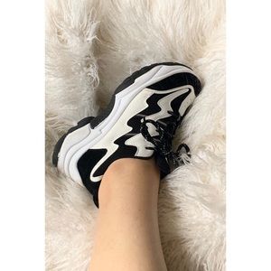 Sport Fashion Black & White Chunky Sneakers